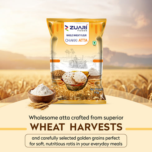 Zuari Foods Chakki Fresh Atta | Absorbs More Water | Non-Sticky Dough