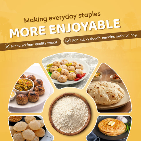 Zuari Foods Chakki Fresh Atta | Absorbs More Water | Non-Sticky Dough