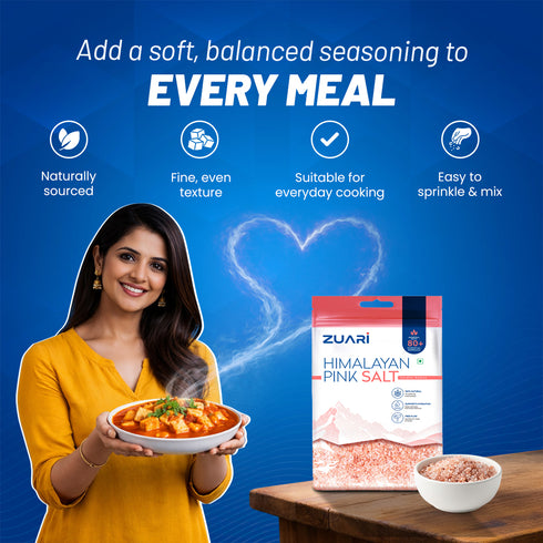 Zuari Foods Pink Salt 1Kg | Free Flow | 80+ Minerals