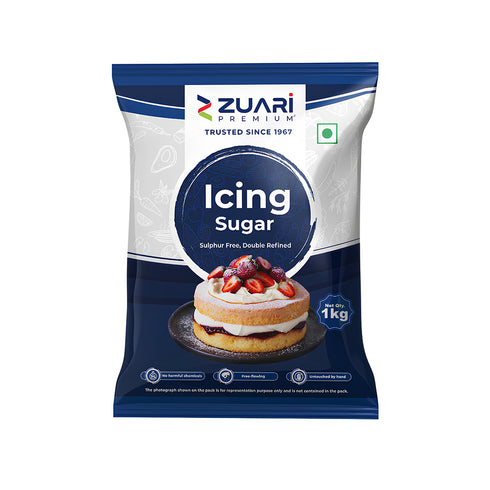 Zuari Foods Icing Sugar 1Kg | Sulphur-Free Process | Lump-Free | Untouched by Hand