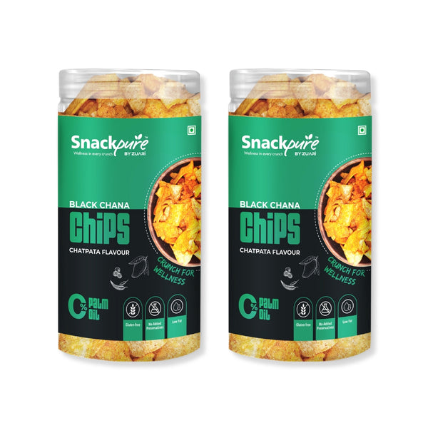 Snackpure Chatpata Black Chana Chips Combo | 280g | Palm Oil Free | Healthy, Crunchy & Spicy Snack