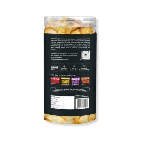 Snackpure Brown Rice Chips Peri Peri | 140g | Palm Oil Free | Healthy, Crunchy & Spicy Snack