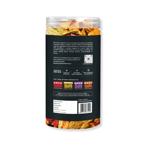 Snackpure Mix Veg Chips Desi Masala Combo | 140g | No Palm Oil | Healthy, Crunchy & Spicy Snack