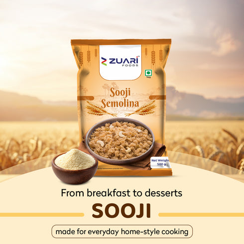 Zuari Foods Sooji 500g | Consistent Texture | Perfect for Savoury & Sweet Dishes