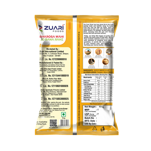 Zuari Foods Chakki Fresh Atta | Absorbs More Water | Non-Sticky Dough