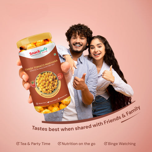Combo - Pudina Makhana, Tangy Tomato Makhana, Pepper Makhana (75g each)