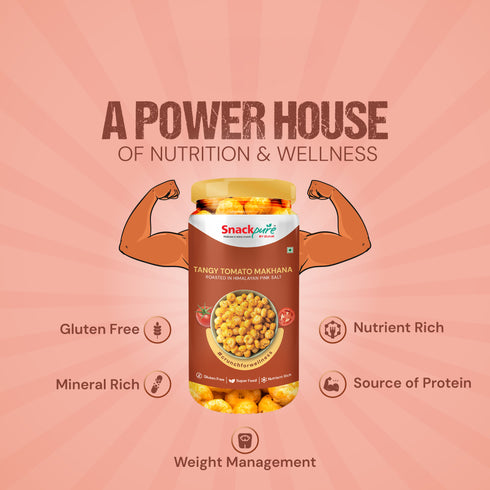 Combo - Pudina Makhana, Tangy Tomato Makhana, Pepper Makhana (75g each)